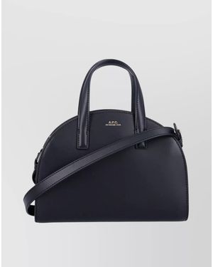 A.P.C. Demi-Lune Small Leather Cross-Body Bag - Blue