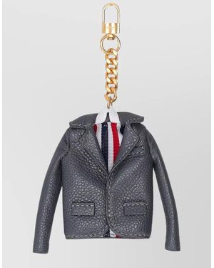 Thom Browne Jacket Charm Keyring Chain Striped - Blue