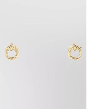 Ferragamo Twisted Gancini Knot Metal Stud Earrings - Multicolor