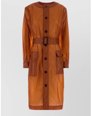 Saint Laurent Nylon Trench Coat - Orange