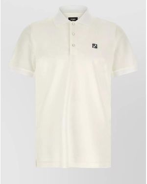 Fendi Ff Selleria Polo Shirt Short Sleeves - Natural