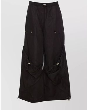 The Attico Wide-Leg Cargo Trousers - Black