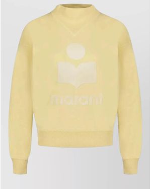 Isabel Marant Moby High Neck Knit Sweatshirt Pullover - Yellow