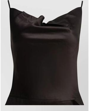 Acne Studios Asymmetrical Hem Cowl Neckline Evening Dress - Black