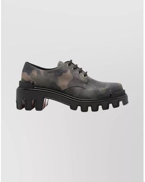 Christian Louboutin Camouflage Lace-Up Low-Top Shoes - Black