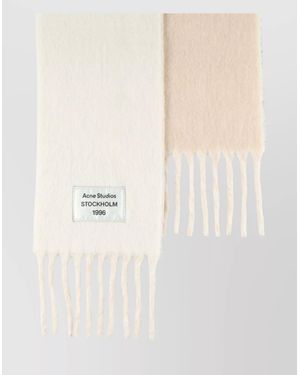 Acne Studios Contemporary Two-Tone Wool Scarf - Natural
