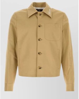 Amiri Cotton Single Breasted Coat - Natural