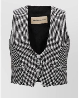Alexandre Vauthier Houndstooth Waistcoat - Black