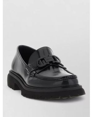 Ferragamo Leather Cocoon Loafers - Black
