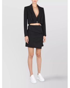 McQueen Wool Single Breasted Cropped Jacket - Black
