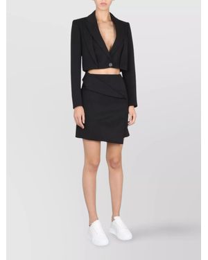 McQueen Wool Single Breasted Cropped Jacket - Black