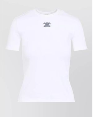 Celine Short Sleeve Crew Neck T-Shirt Design - White