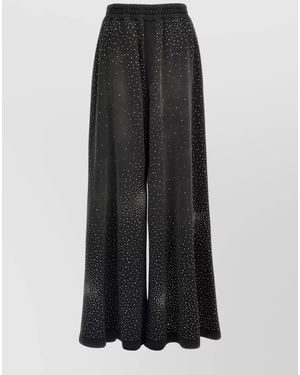 GIUSEPPE DI MORABITO Rhinestone Wide-Leg Trousers - Black