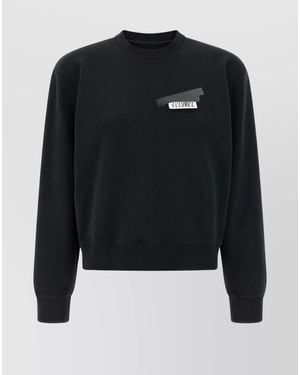 MM6 by Maison Margiela Cotton Logo-Patch Sweatshirt - Black