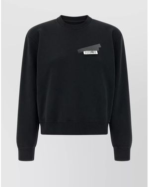 MM6 by Maison Margiela Cotton Logo-Patch Sweatshirt - Black