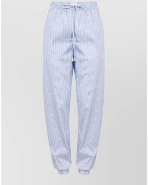 The Attico Lounge Trousers Striped Pattern Cuffed Ankles - Blue