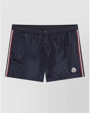 Moncler Swim Shorts Side Stripes Back Pocket - Blue