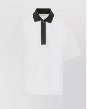 Lanvin Knitted Cotton Polo Shirt - White