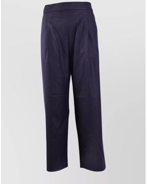 Laneus Pants Wide Leg Elastic Waistband - Blue