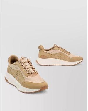 BOSS Calfskin Low-Top Sneakers - Natural