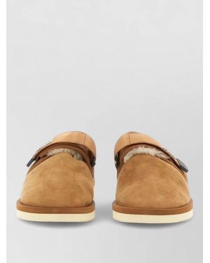 Suicoke Leather Slippers - Natural