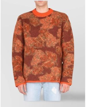 ERL Crew Neck Camouflage Pattern Sweater - Orange