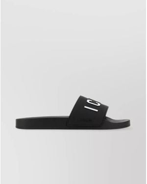 DSquared² Rubber Logo Pool Slides - Black