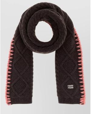 Miu Miu Cashmere Virgin Wool Scarf - Black