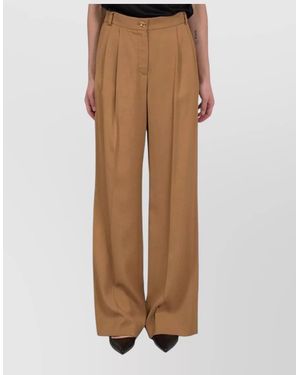 Moschino High Waisted Pleated Tailored Pants - Brown