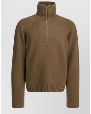 Tom Ford Cashmere Wool Blend Half Zip Pullover - Green