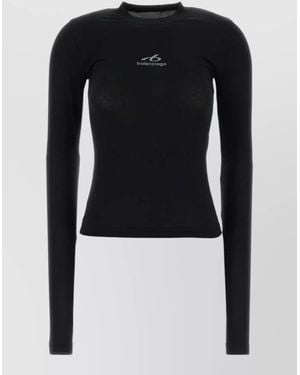 Balenciaga Stretch Cotton T-Shirt - Black