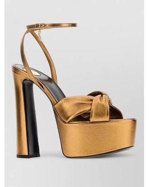 Saint Laurent Leather Sandals - Metallic