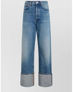 Agolde Cuffed Straight Leg Jeans - Blue