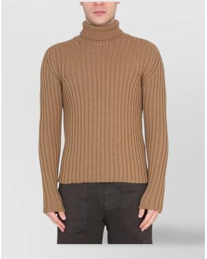 C.P. Company Ribbed Turtleneck Sweater Long Sleeves - Natural