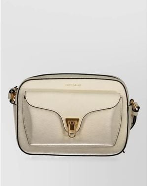 Coccinelle Leather Crossbody Bag - Natural