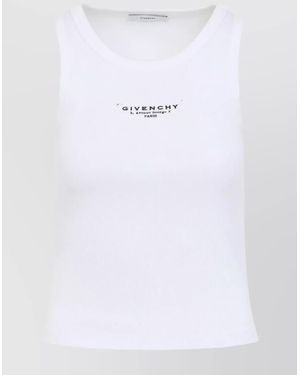 Givenchy Ribbed Slim-Fit Logo-Print Tank Top - White