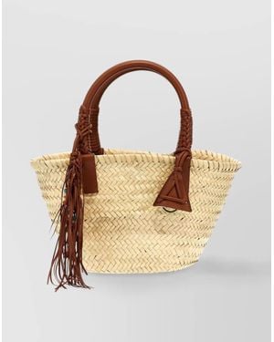 Alanui Icon Palm Leaf Small Beach Bag - Metallic
