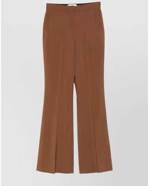 Fendi Wool Mohair High-Rise Flared Trousers - Brown