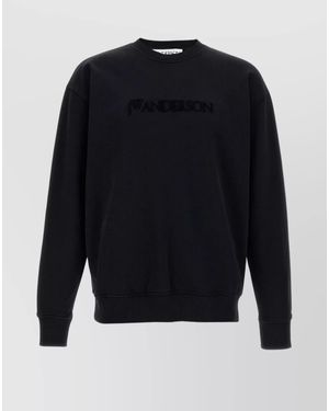 JW Anderson Ribbed Trim Crew Neck Sweatshirt - Blue