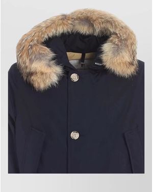 Woolrich Fur Trim Hood Parka Jacket - Blue