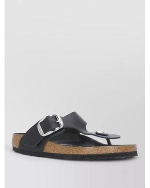 Birkenstock Leather Flat Sandals Open Toe Buckle - Multicolour