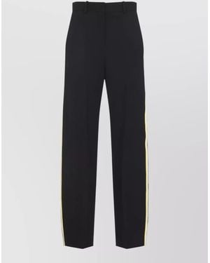 Loewe Wool Twill Pants Mid Rise Straight Leg - Blue
