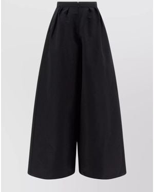 Carolina Herrera Silk Wide-Leg Trousers - Blue
