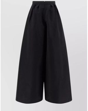 Carolina Herrera High Waist Wide Leg Pleated Trousers - Blue