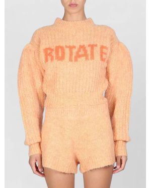 ROTATE BIRGER CHRISTENSEN Adley Crew Neck Long Sleeve Top - Orange