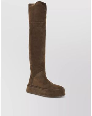 Casadei Suede Leather Knee-High Boots - Brown