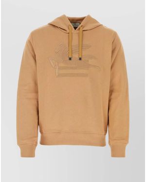 Etro Cotton Logo-Embroidered Hoodie - Natural