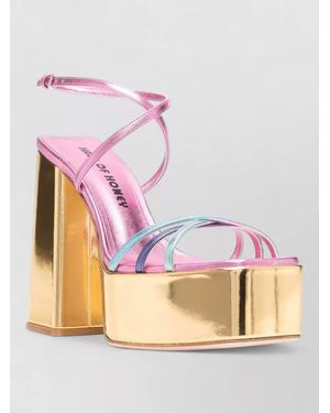 HAUS OF HONEY Leather Platform Sandals - Pink