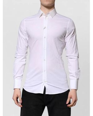 Dolce & Gabbana Long Sleeves Slim Dress Shirt - White