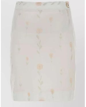 Vivienne Westwood High Waist Floral Cotton Blend Mini Skirt - White
